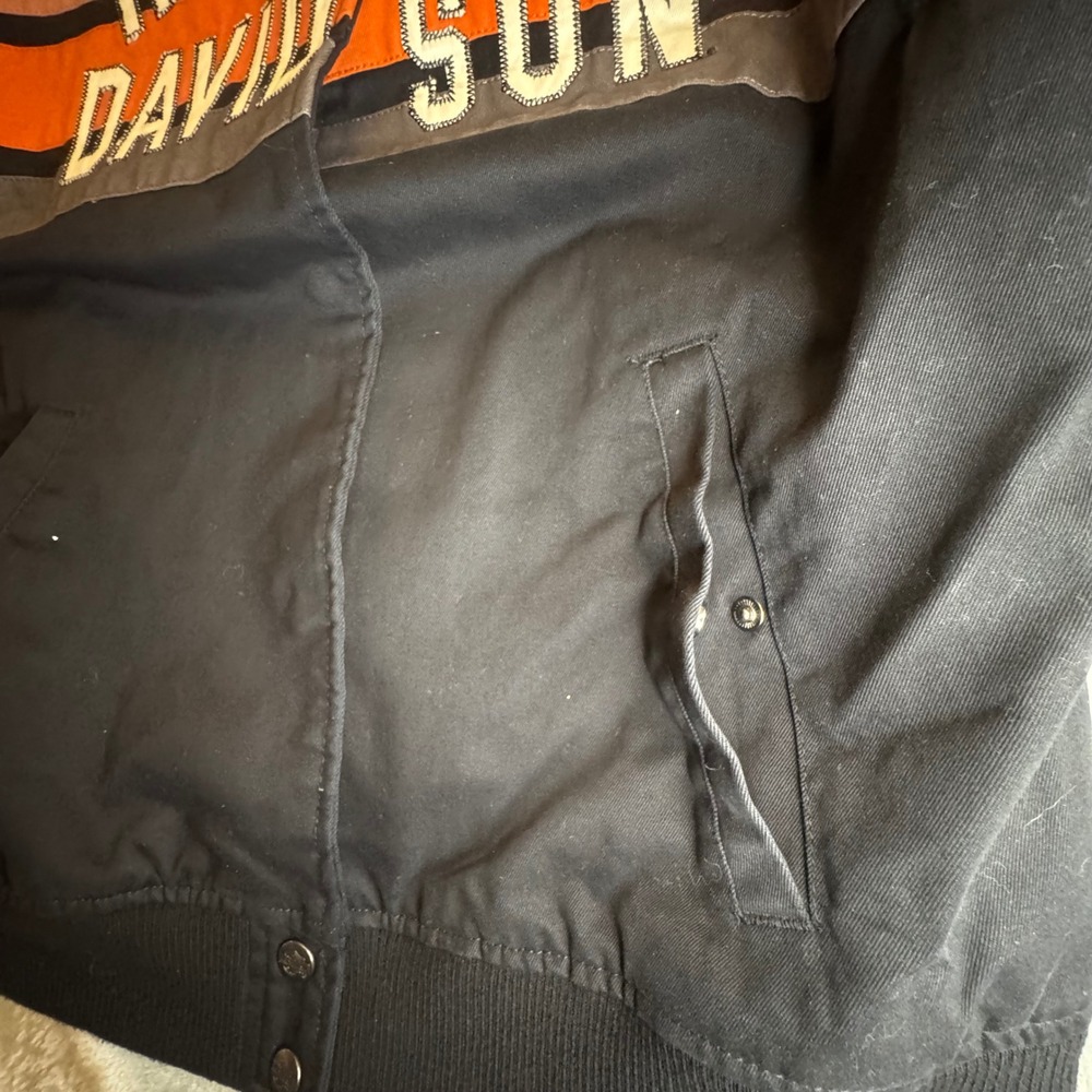 Harley-Davidson Womans Racing Division Jacket Bomber Size S Black Orange Rare - Picture 9 of 16